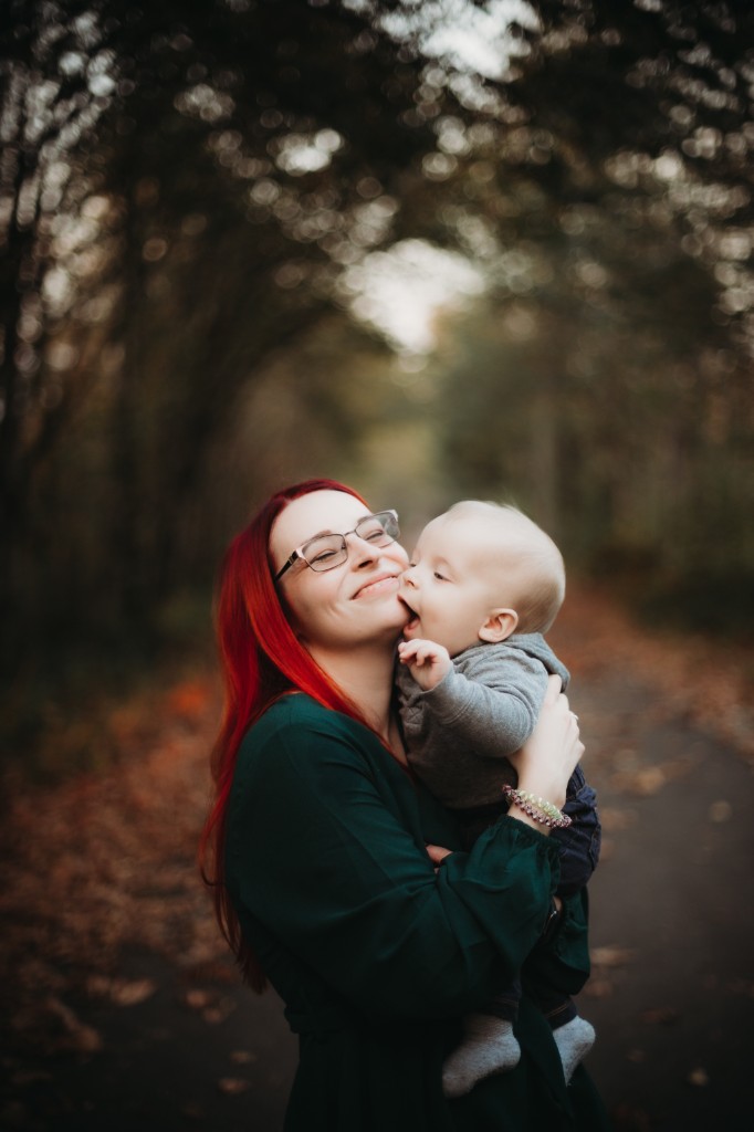 Lanie with her child outdoors